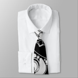 Gravata Arte Geométrica Preto e Branco 4