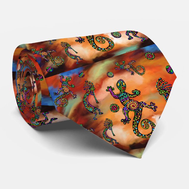 Gravata Arte Kokopelli (Rolled)