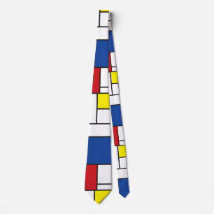 Gravata Arte Moderna De Stijl Geométrica Minimalista Mondr