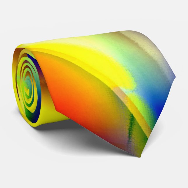Gravata Arte moderna legal do nascer do sol psicodélico (Rolled)
