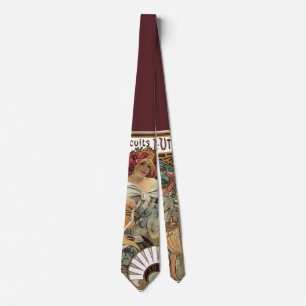 Gravata Arte Nova Antiga, Biscoitos por Alphonse Mucha