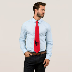 Gravata Arte Pop Crânio Vermelho