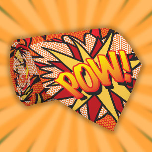 Gravata Arte Pop de Quadrinhos POW Super-herói