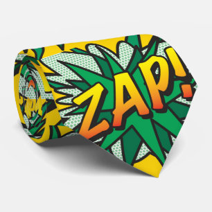 Gravata Arte Pop de Quadrinhos Retrô Divertido ZAP