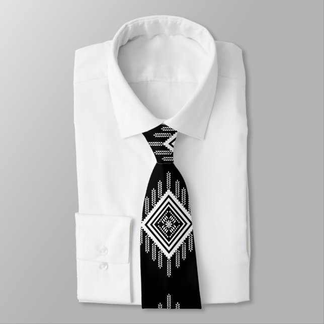 Gravata Arte Tribal Negra (Amarrado)