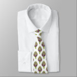 Gravata Artichoke Vegetable Pattern Neck<br><div class="desc">Gravata branca com ilustração aquosa das alcachofras.</div>