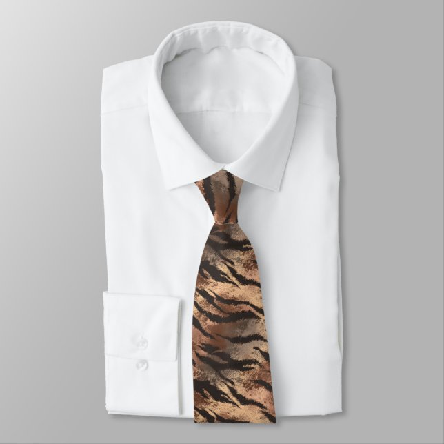 Gravata Artistic Groomsman Gift Tiger Print (Amarrado)