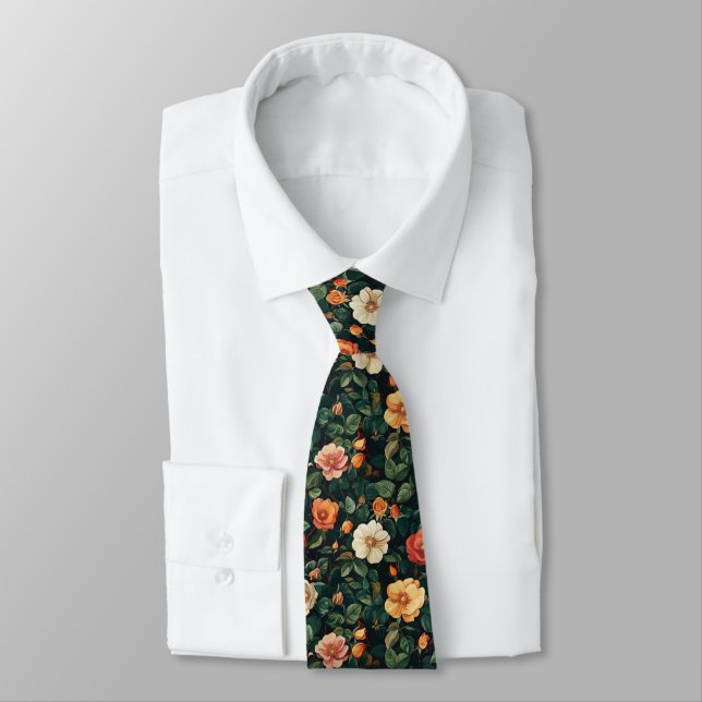 Gravata Artistic Groomsmen Gift Rose Floral (Amarrado)
