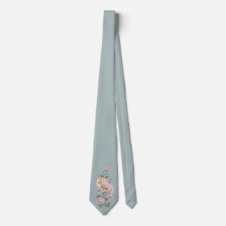 Gravata artística floral empoeirada