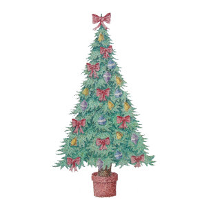 Gravata árvore com arcos vermelhos sinos de natal
