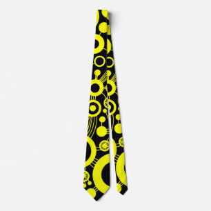 Gravata Árvore da Abstrato - Amarelo e Preto