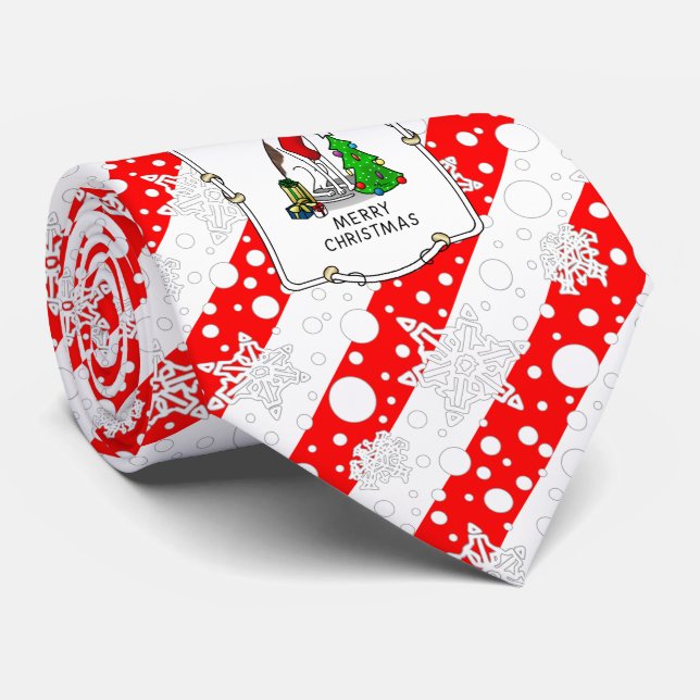 Gravata Árvore de Natal 2 Greyhound (branco-brindle) Diver (Rolled)