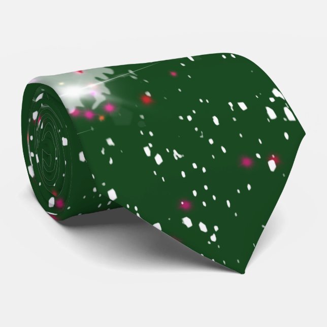 Gravata Árvore de Natal Brilhante e Encantada (Rolled)