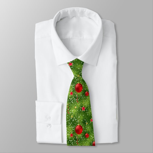 Gravata Árvore de Natal Verde e Enfeites de natal (Amarrado)