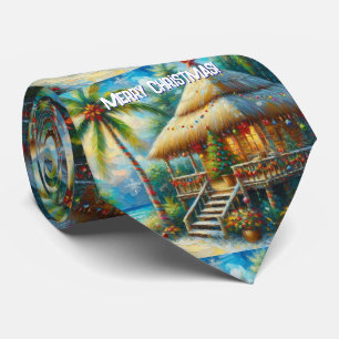 Gravata Árvore de Palma de Natal Tropical Hut
