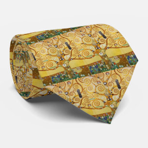 Gravata Árvore Dourada da Vida Arte – Klimt Art Nouveau
