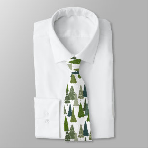 Gravata Árvore Natal de Aquarela Padrão de férias
