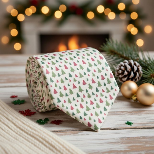 Gravata Árvores de Natal Cores Pastel (Criador carregado)