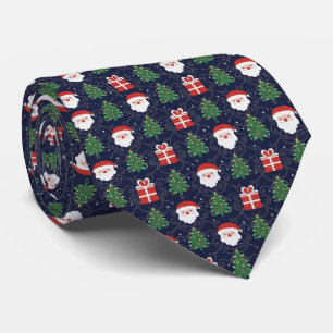 Gravata Árvores de Natal e Presentes do Papai Noel
