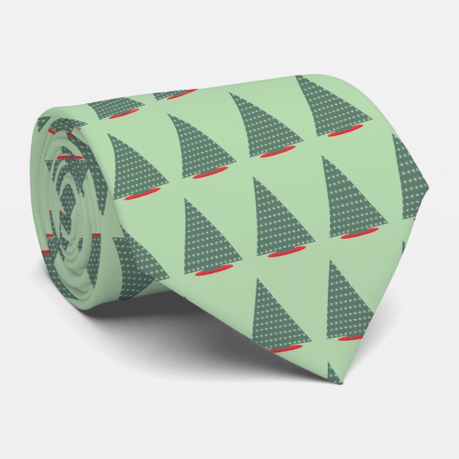 Gravata Árvores de Natal Pretas (Rolled)