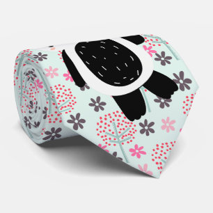 Gravata Árvores, Flores e Ursos de Panda