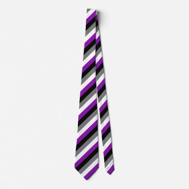 Gravata Asexual Pride, LGBTQ Pride, Striped Print (Frente)