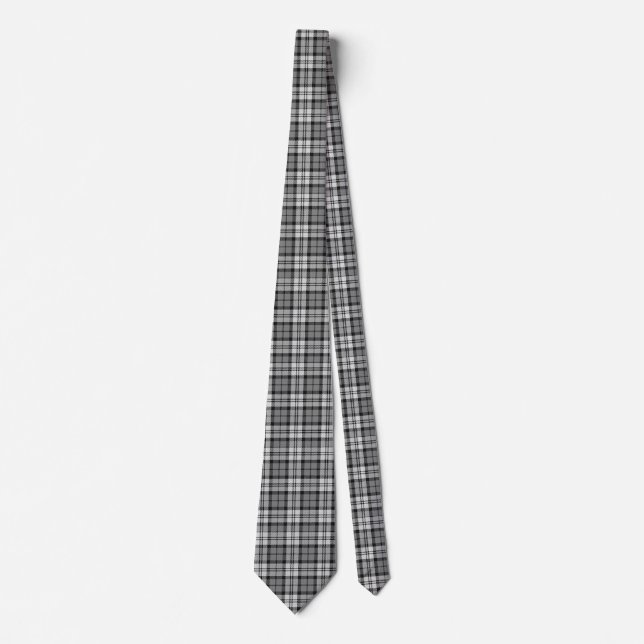 Gravata Ash Cinza Blackwatch Campbell Tartan Xadrez (Frente)