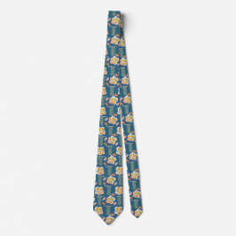 Gravata Asian Food Illustration Men’s Tie with Noodles
