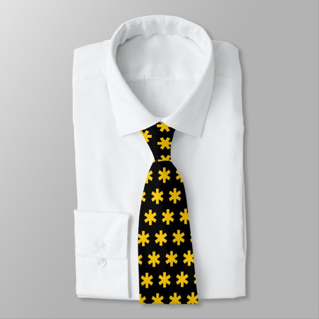 Gravata Asterisk Snowflake - âmbar a preto (Amarrado)