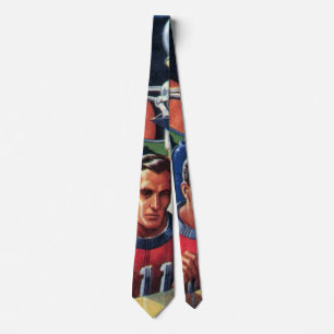 Gravata Astronautas de Ficção Científica Vintage Consertan