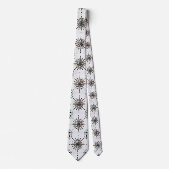 Gravata Atomic Starburst Retro Mid Century Modern (Frente)