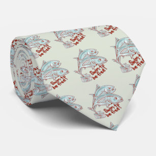 Gravata Atum Peixe que escava uma lata