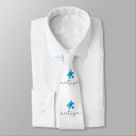 Gravata autism awareness blue puzzle piece heart 