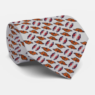 Gravata Autumn Butterfly Frenzy (Cinza Claro)