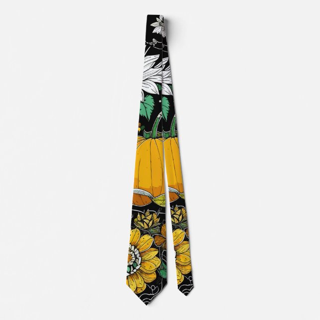 Gravata Autumn continua vivo com abóbora (Frente)