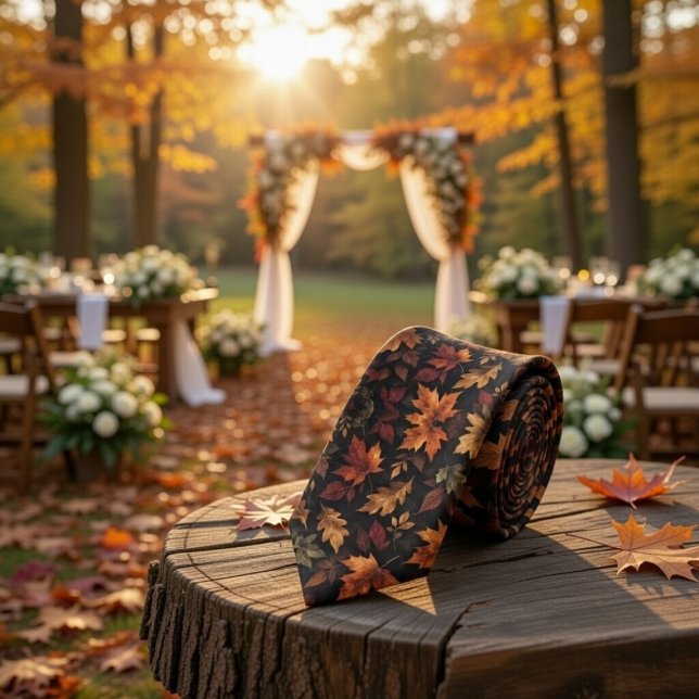 Gravata Autumn Heritage Leaves Luxury Fall (Criador carregado)