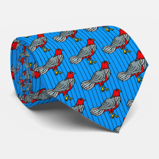 Gravata Aves ricos em Pinstripe (Azul, Crimson, Cinza)
