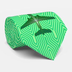 Gravata Avião Art Déco, Esmeralda e Verde Jade