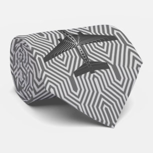 Gravata Avião do art deco, grafite e cinzas de prata