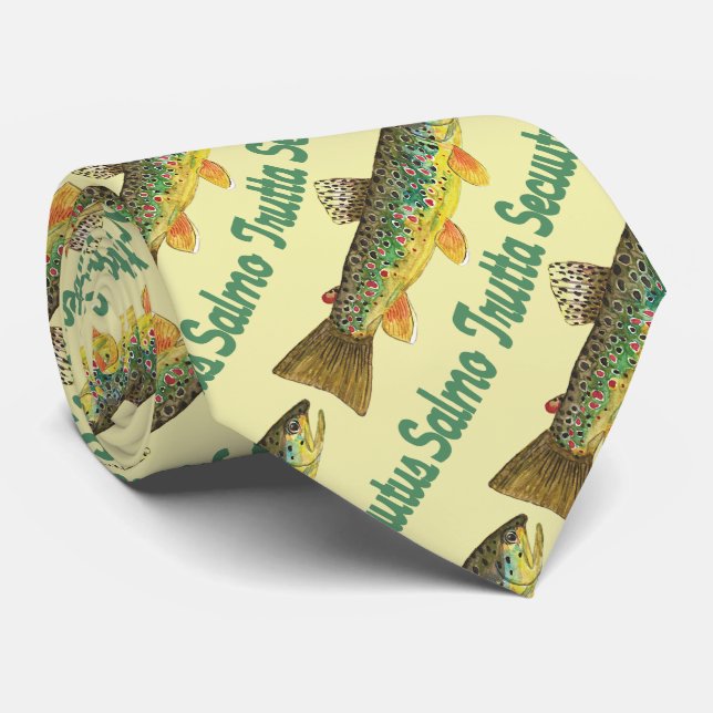 Gravata Avid Brown Trout Fly Pescador, Angler é único (Rolled)