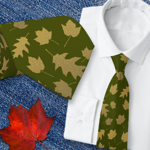 Gravata Azeite Verde Folha Padrão Mens Tie