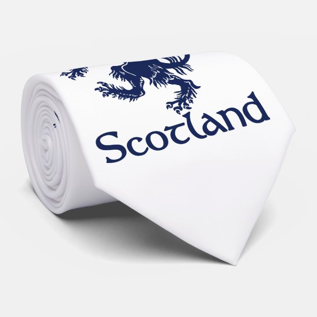 Gravata Azuis marinhos desenfreados escoceses do leão (Rolled)