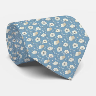 Gravata Azul Bege Floral Casamento Noivos Padrinho