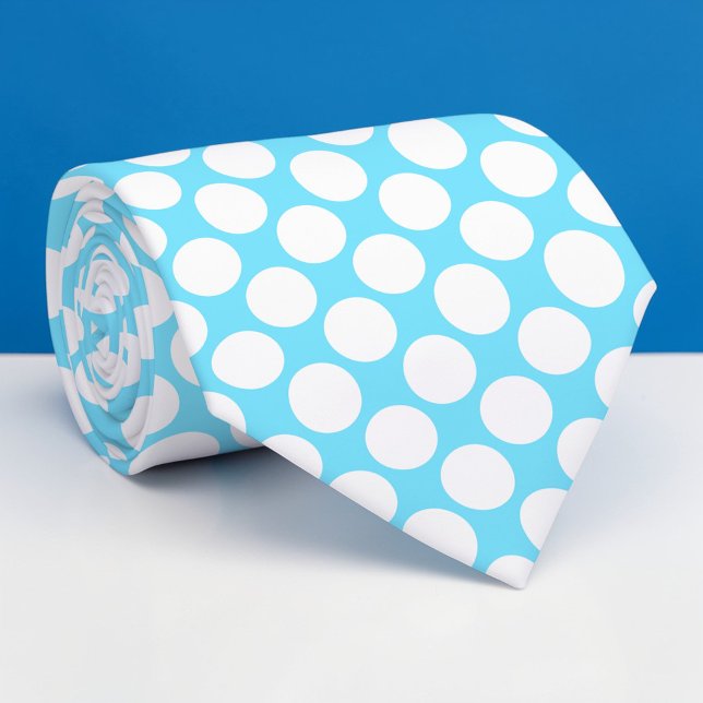 Gravata Azul Claro com Bolinhas Polka Jumbo Person (Criador carregado)