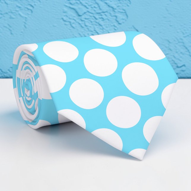 Gravata Azul Claro com Bolinhas Polka Jumbo Person (Criador carregado)