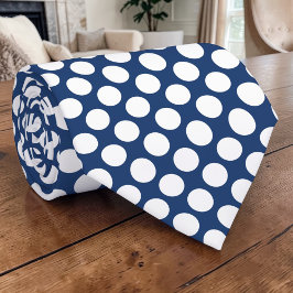 Gravata Azul com Bolinhas Brancas Personalizada
