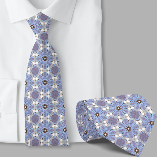 Gravata Azul com Padrão Artístico Moderno (Criador carregado)