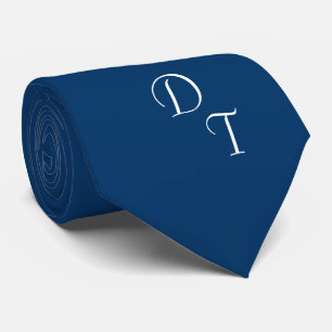Gravata Azul da meia-noite - seus monogramas