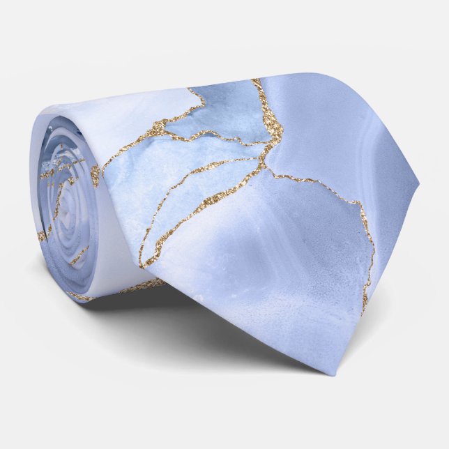 gravata azul de ágata de centáurea (Rolled)