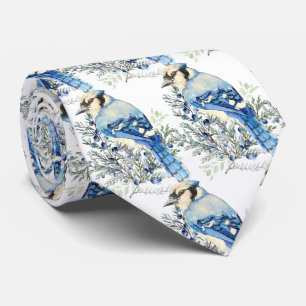 Gravata Azul de Aguarela Pássaro Azul Gayola País